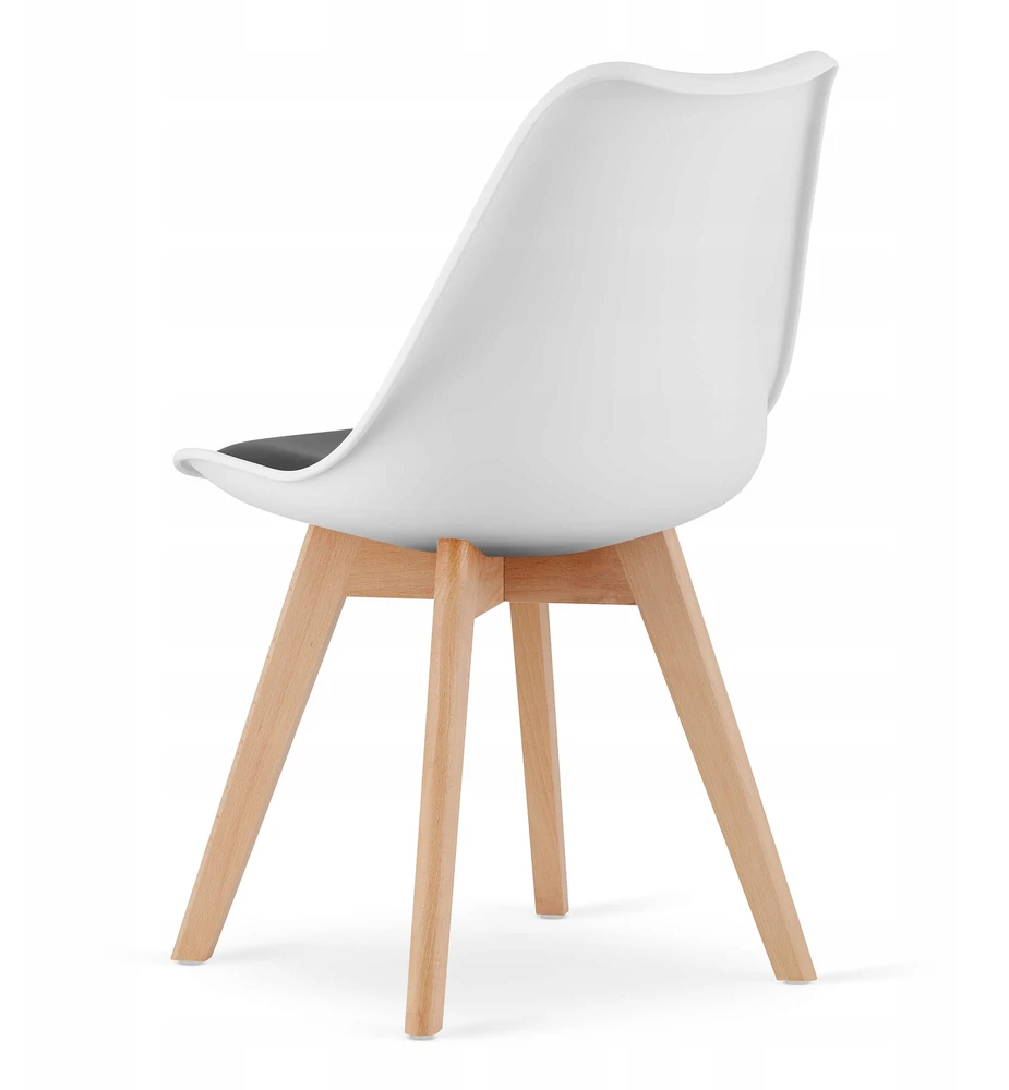 Oskar Kėdė MARK su buko kojomis, balta ir juoda, 82 × 49 cm, 2 vnt.