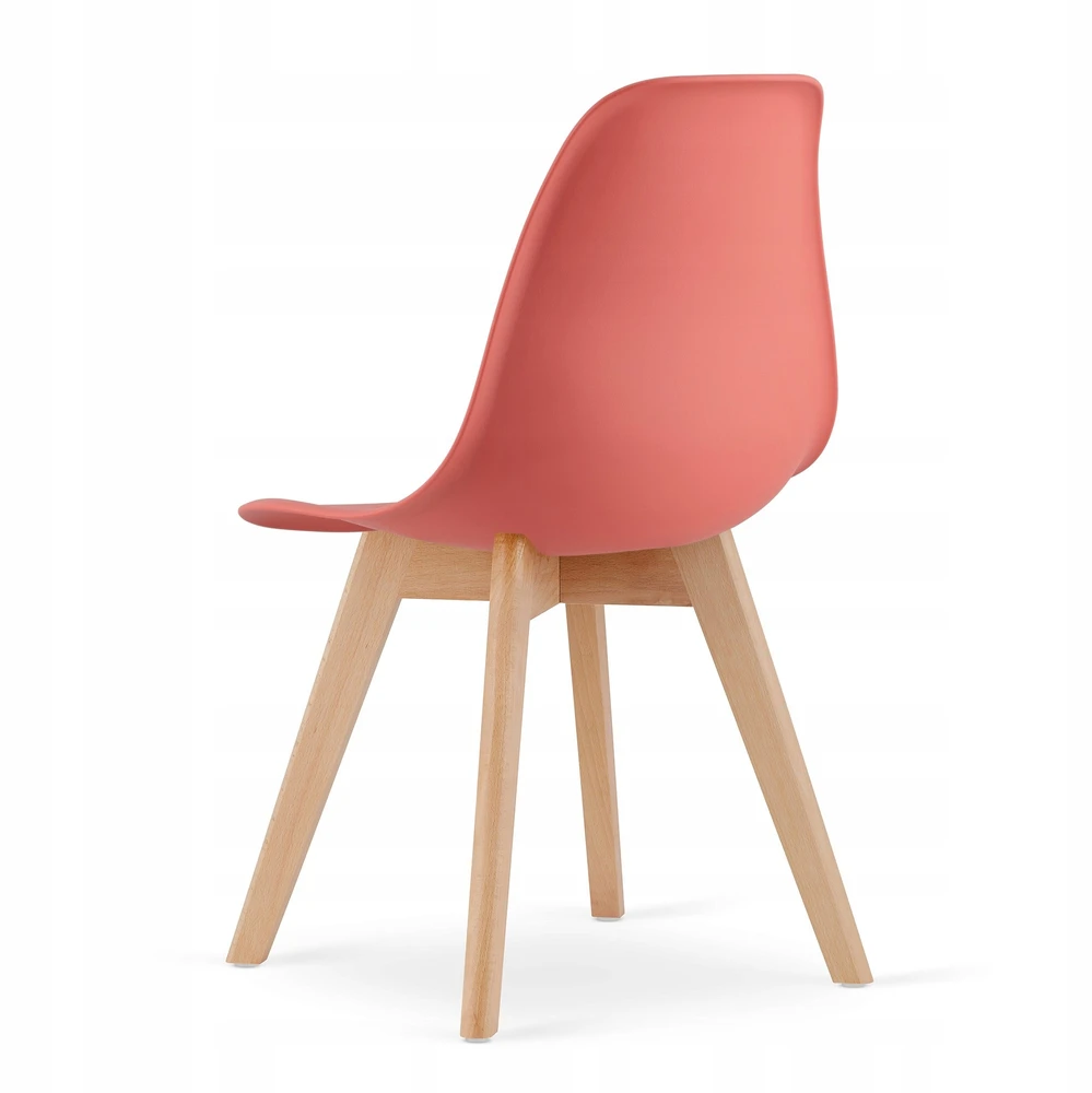 Oskar Kėdė KITO su buko medienos kojomis, cinoberio spalvos, 80 × 46 × 54,5 cm, 4 vnt.