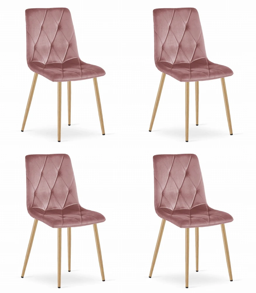 Oskar Kėdė LIBRA su veliūriniu sėdimu paviršiumi ir medžio imitacijos kojomis, 86,5 × 45 × 54 cm, 4 vnt.