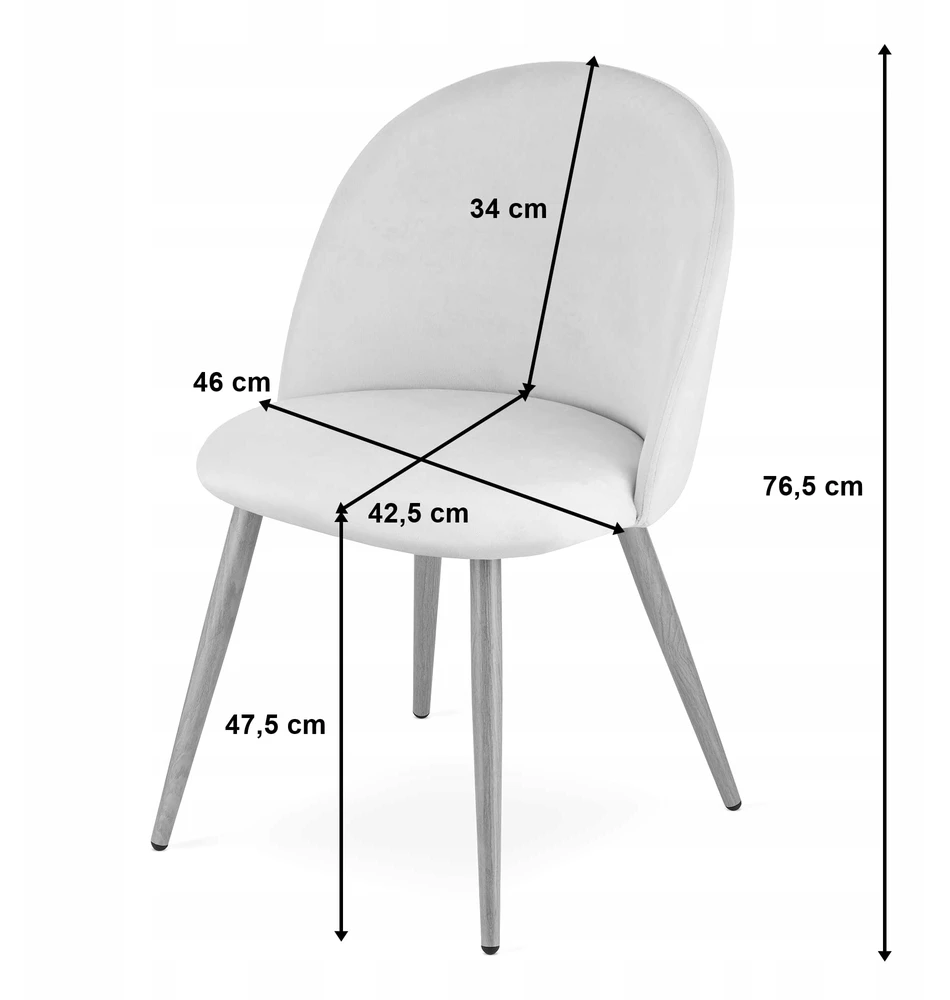 Oskar Vidaus kėdė BELLO, tamsiai pilka, 76,5 cm