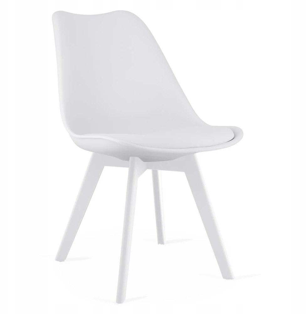 Oskar Vidaus kėdė MARK su ekologiškos odos pagalvėle, balta, 82 cm