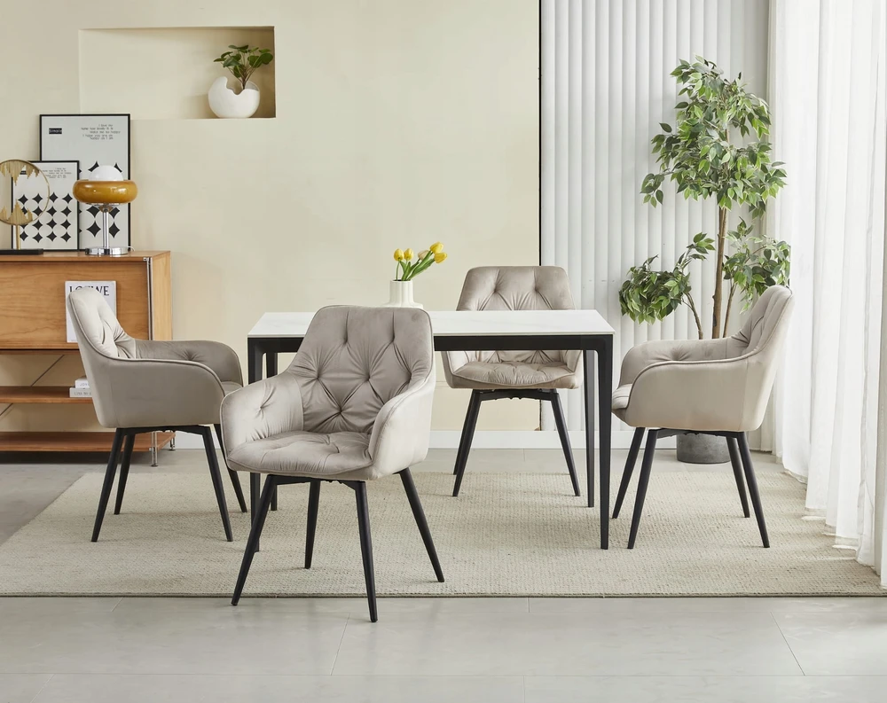 Oskar MINŠTA VELIŪRO SUKAMA KĖDĖ TAMSIAI BEIGE Svetainė Virtuvė YORK 360