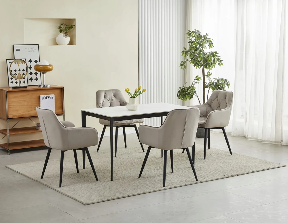 Oskar MINŠTA VELIŪRO SUKAMA KĖDĖ TAMSIAI BEIGE Svetainė Virtuvė YORK 360