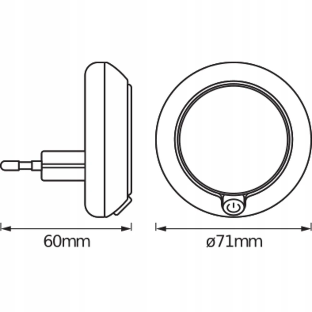 Osram 0,3W LED naktinis šviestuvas LUNETTA, baltas, 3000K, su šviesos jutikliu