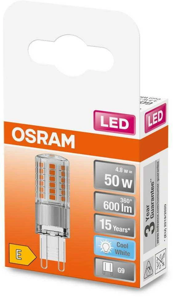 OSRAM LED kapsulinė lemputė PIN 50, G9, 4,8W, 4000 K, 600 lm, šaltai baltos sp.