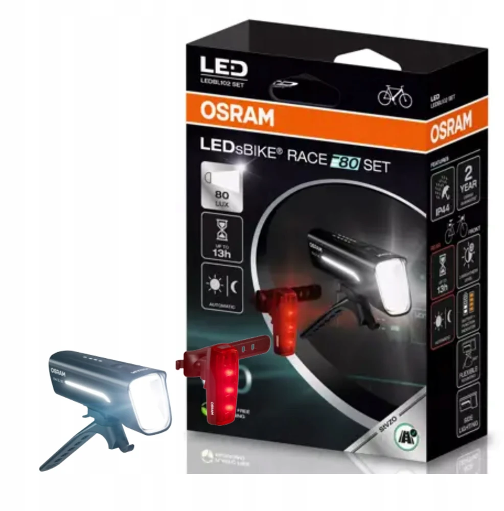 Dviračių žibintų rinkinys Osram LED, plastikas, juoda