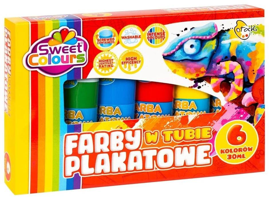 Otocki Sweet Colours plakato dažai, 6 spalvos, 30 ml