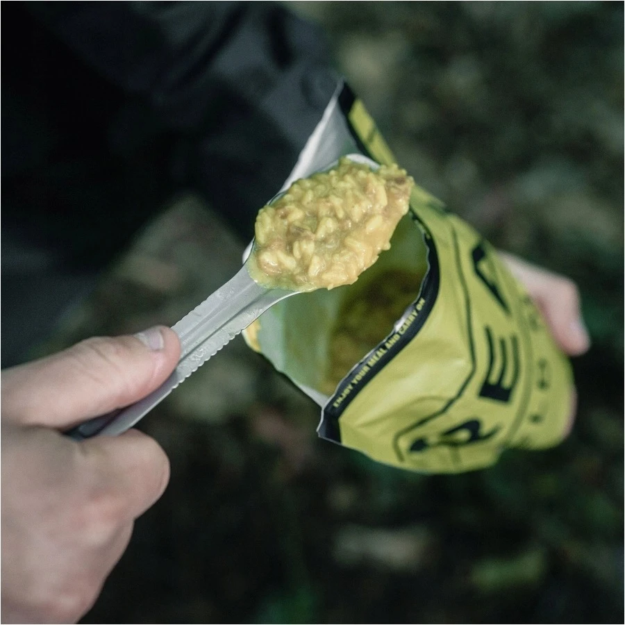 OUTREST FOODKIT 3in1 TURISTUI REIKALINGAS SULANKSTAMAS ŠAKŠTAS peilio šakutė 100g