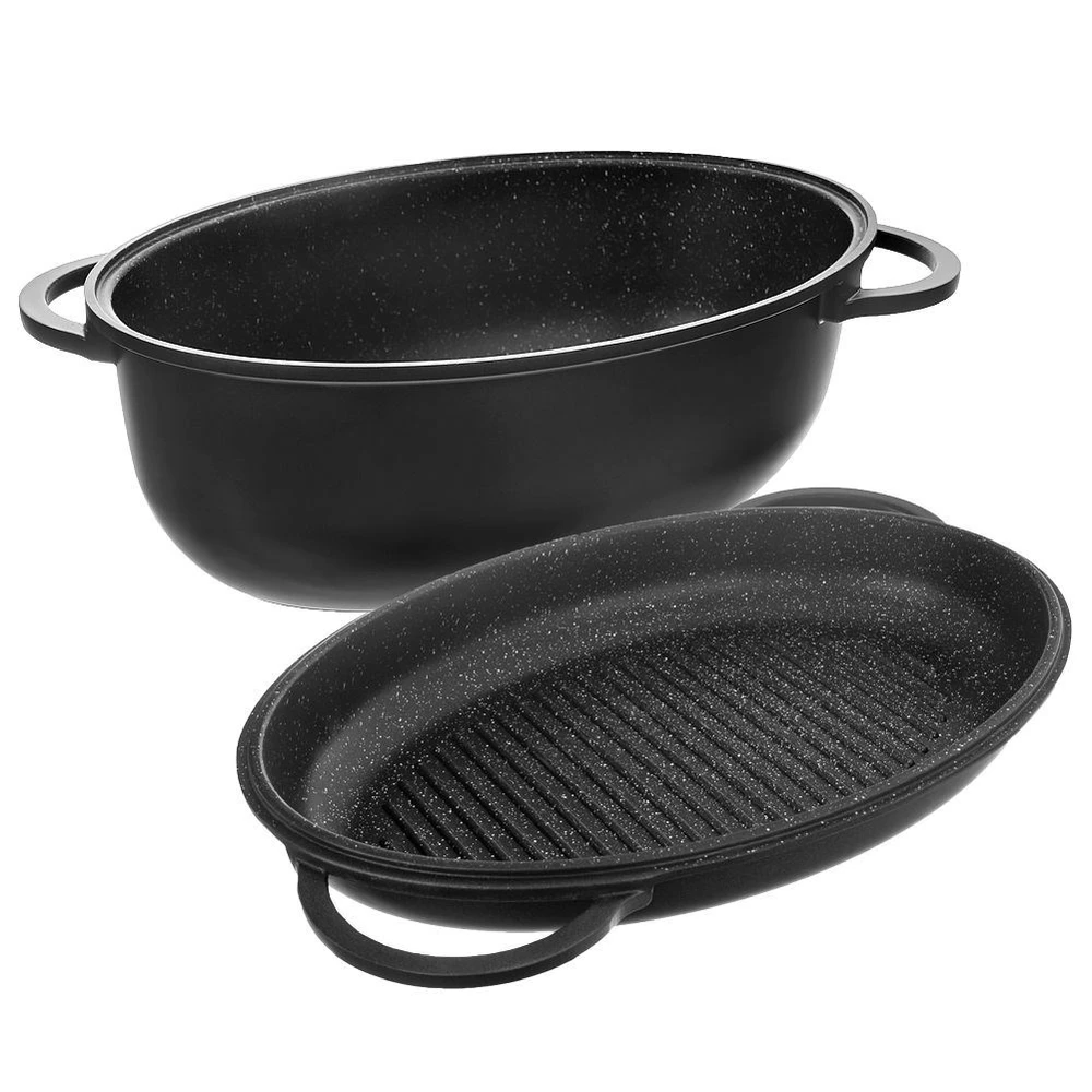 Orion Kepimo indas granitinė su dangčiu 2 viename GRANDE 10 l, 43x28 cm