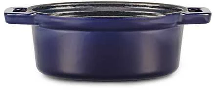 Ovalus emaliuotas ketaus puodas Zyle ZY02BLKI, 12,5 x 9,3 cm, mėlynas
