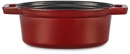 Ovalus emaliuotas ketaus puodas Zyle ZY02RKI, 12,5 x 9,3 cm, raudonas