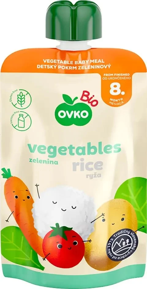 Ovko Patiekalų mišinys iš daržovių ir ryžių po 8 mėnesių amžiaus BIO 90 g
