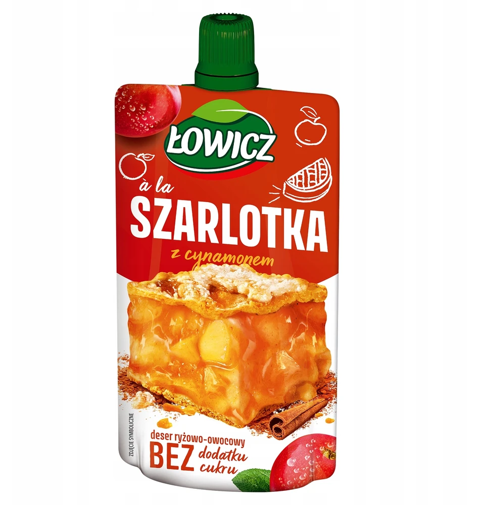 Łowicz Ryžių ir vaisių desertas a la obuolių pyragas su cinamonu 100 g x 12 vnt.