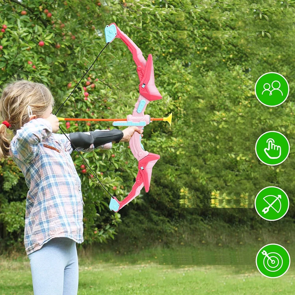 Owl Tech LED GLOWING BOW 3 ARROW SHIELD QUIVER SAUGAUS šaudymo RINKINYS