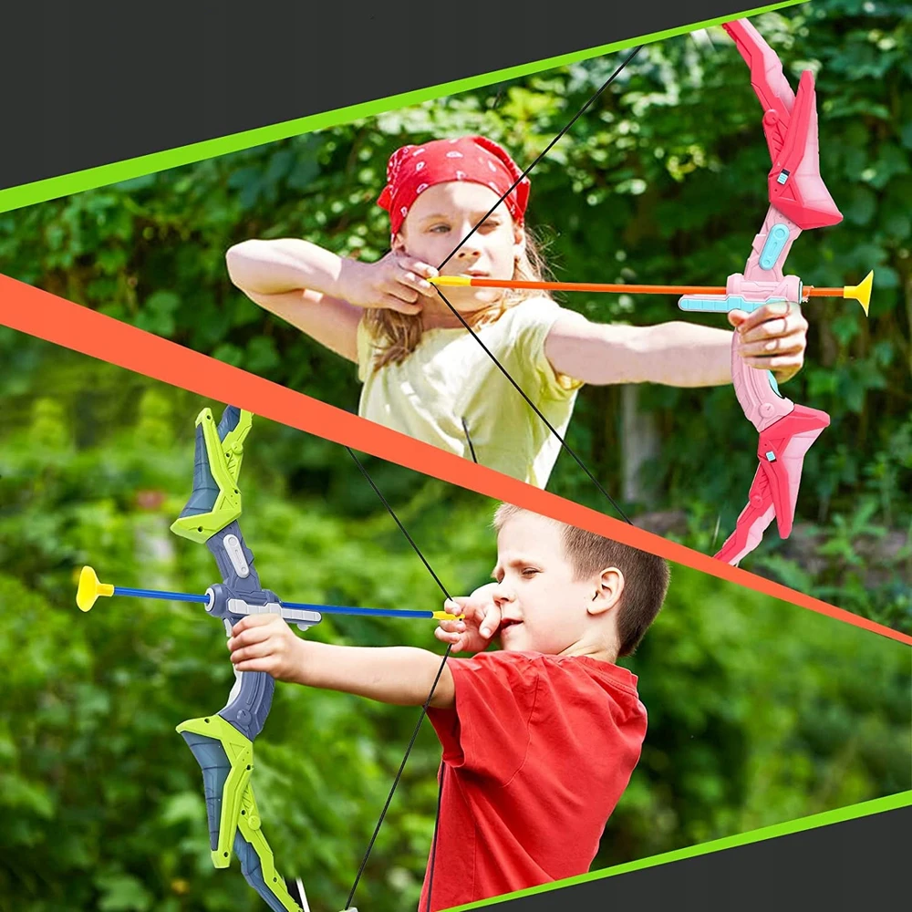 Owl Tech LED GLOWING BOW 3 ARROW SHIELD QUIVER SAUGAUS šaudymo RINKINYS