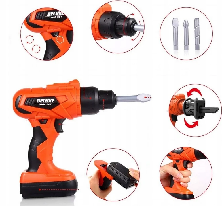 Owl Tech „Pasidaryk pats“ (pasidaryk pats) „DIY KIT“ DIRBTINĖS ĮRANKIŲ DĖŽĖ, BATERIJA MAITOMAS GRĄŽtuvas 65 vnt.