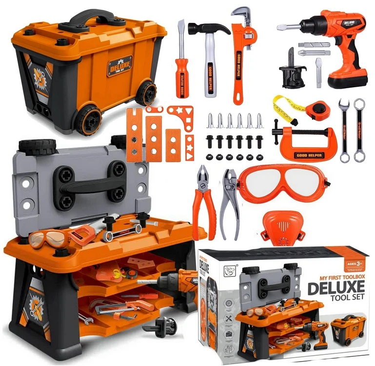 Owl Tech „Pasidaryk pats“ (pasidaryk pats) „DIY KIT“ DIRBTINĖS ĮRANKIŲ DĖŽĖ, BATERIJA MAITOMAS GRĄŽtuvas 65 vnt.