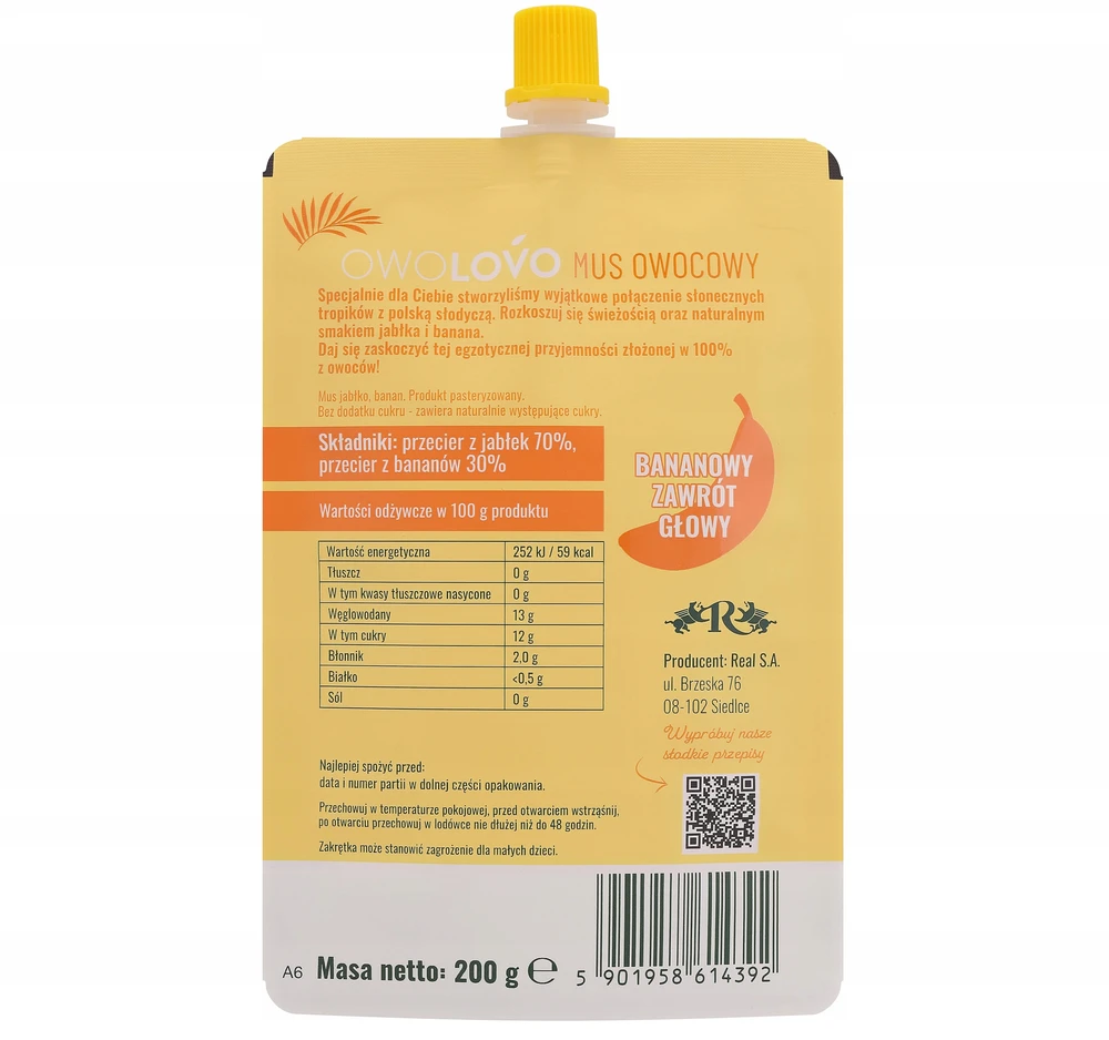OWOLOVO Tropical Banana 200 g X16