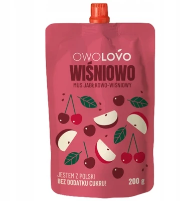 OWOLOVO vaisių putėsiai vaikams VAMZDŽIŲ SKANČIŲ MIŠINIS 12 x 200 g