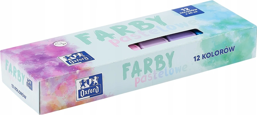 Oxford pastelinių plakato dažų rinkinys, 12 spalvų, 20ml