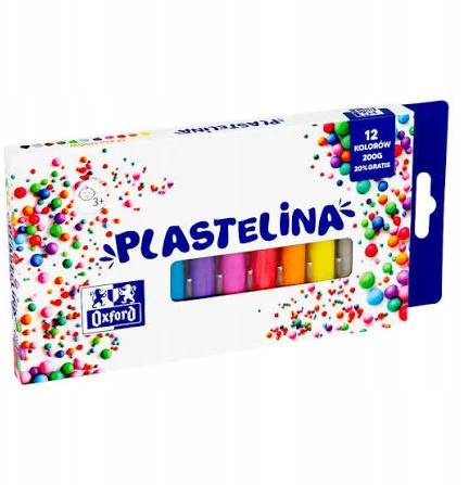 Oxford Plastelina 12 spalvų, 200g