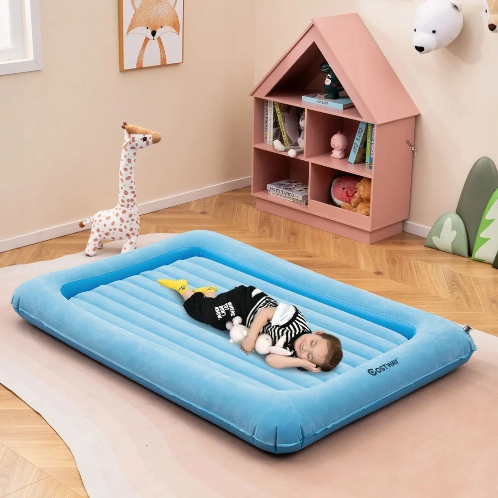 ŁÓŻKO DMUCHANE Turistinis DLA DZIECI COSTWAY 2W1 165x118 CM Z POMPKĄ