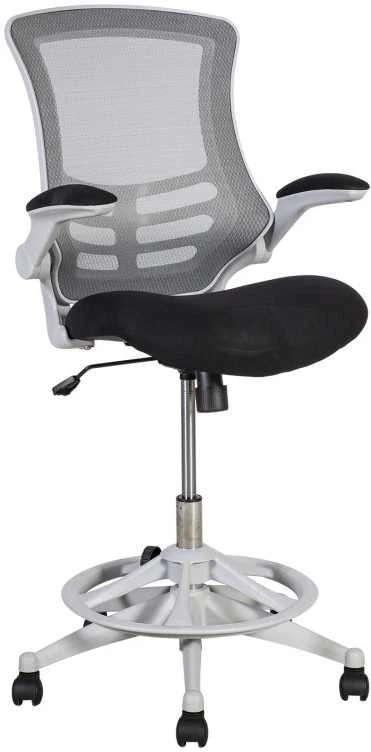 Home4You Paaukštinta biuro kėdė TRIBECCA 62,5x62xH109-128,5 cm, nugaros atlošas: šviesiai pilkas tinklinis