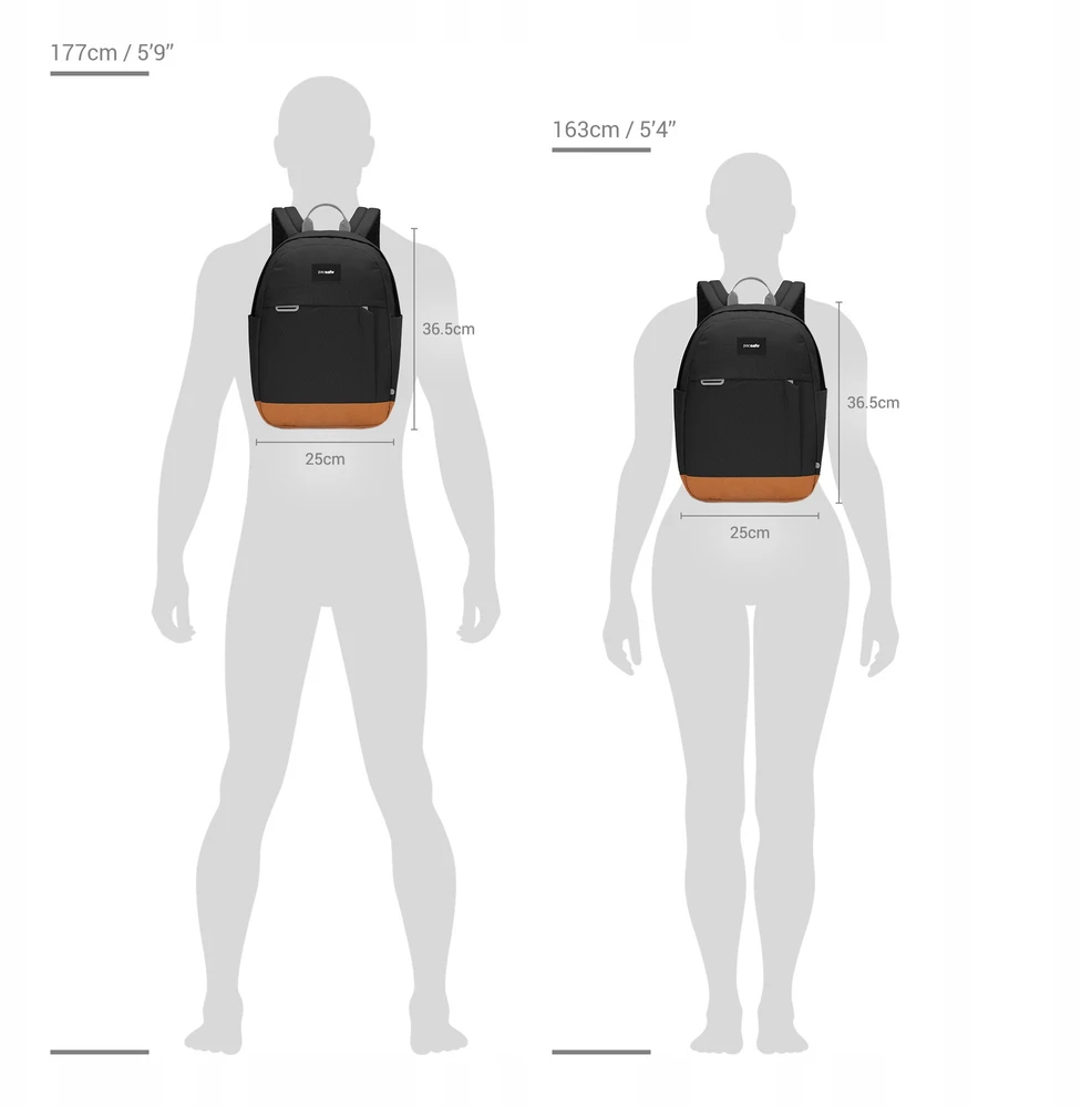 Pacsafe Go 15 l miesto kuprinė su apsauga nuo vagystės - juoda