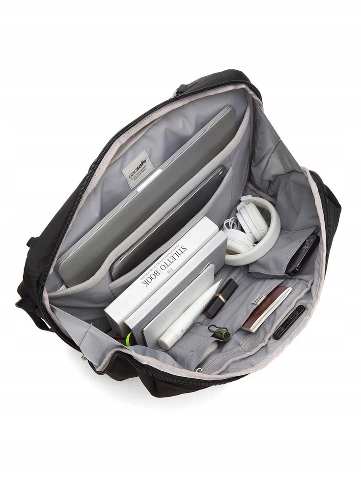 Pacsafe Metrosafe X 18l juodas miesto kuprinės su apsauga nuo vagysčių