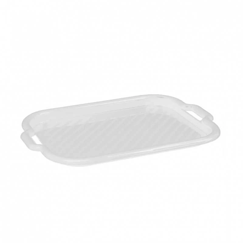 Padėklas plastikinis 53x37x3 cm baltos spalvos Domotti 229018