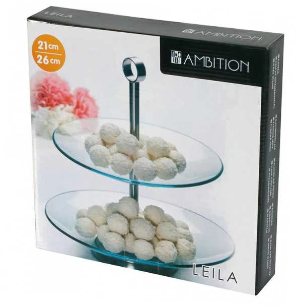 Padėklas stiklinis 2 aukštų 25x25x27 cm LEILA Ambition 69894