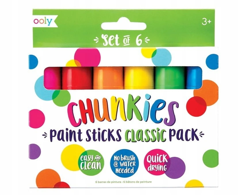 Paint in Crayon 6 vnt Chunkies Paint Sticks dažų kreidelės ryškių spalvų Ooly