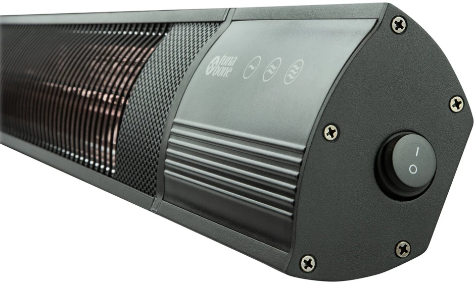 TunaBone elektrinis sieninis infraraudonųjų spindulių terasos šildytuvas TB2580W-01, 2500 W, Galios lygių skaičius 3, Tinka patalpoms iki 25 m², Juodas, IP55