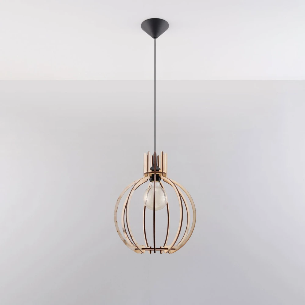 Sollux Lighting Pakabinamas šviestuvas ARANCIA iš natūralaus medžio