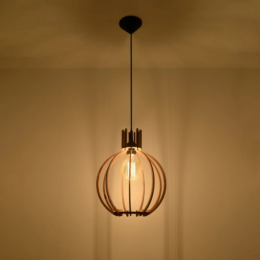 Sollux Lighting Pakabinamas šviestuvas ARANCIA iš natūralaus medžio