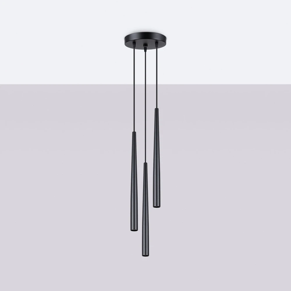 Pakabinamas šviestuvas Sollux Lighting Pedantinė lempa BLISS 3P juoda