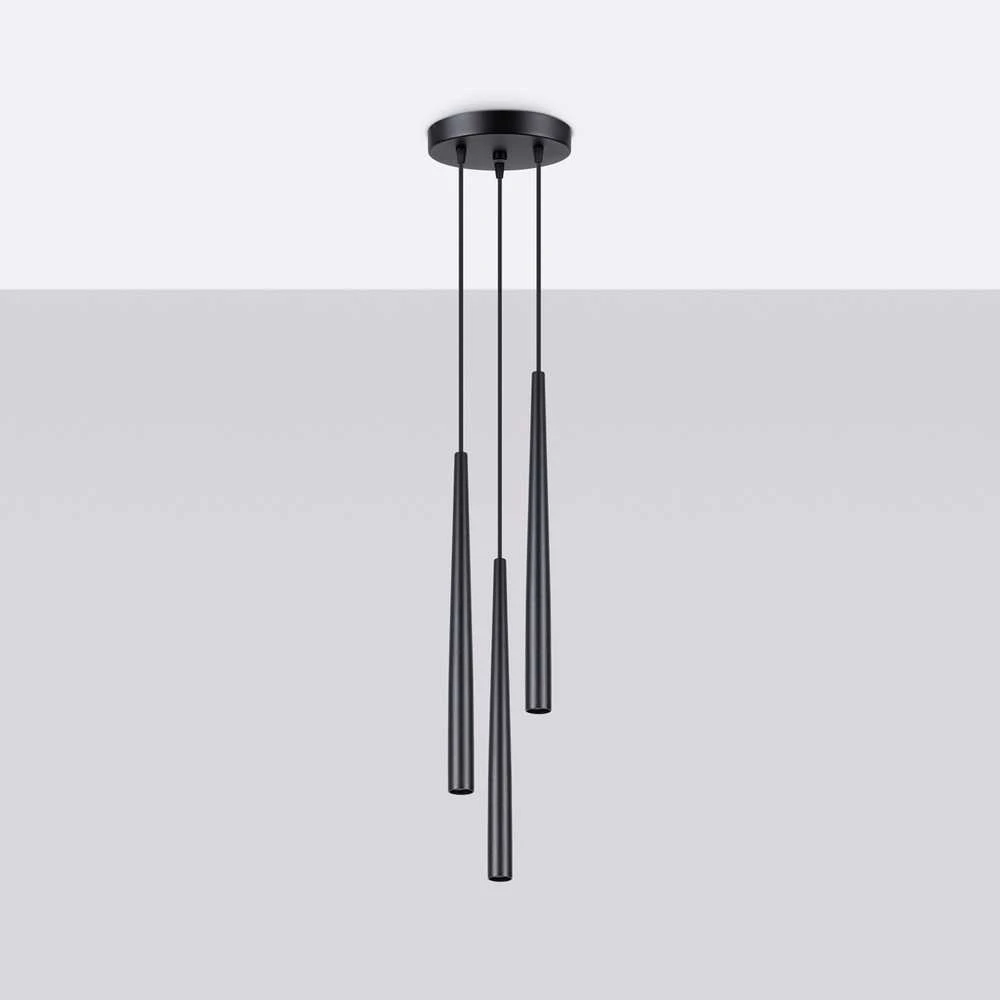 Pakabinamas šviestuvas Sollux Lighting Pedantinė lempa BLISS 3P juoda
