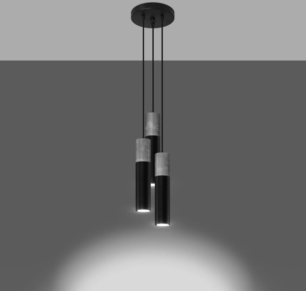 Sollux Lighting Pakabinamas šviestuvas BORGIO 3P juodas