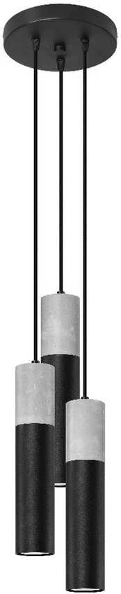 Sollux Lighting Pakabinamas šviestuvas BORGIO 3P juodas