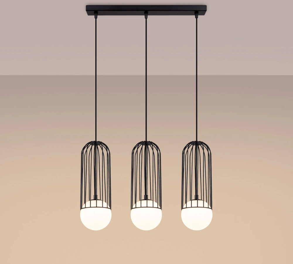 Sollux Lighting Pakabinamas šviestuvas BRINA 3L juodas