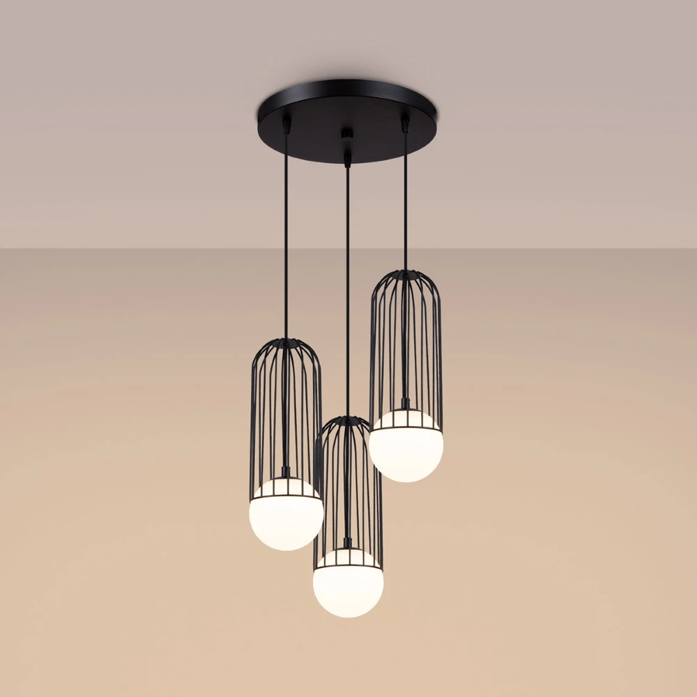 Sollux Lighting Pakabinamas šviestuvas BRINA 3P juodas