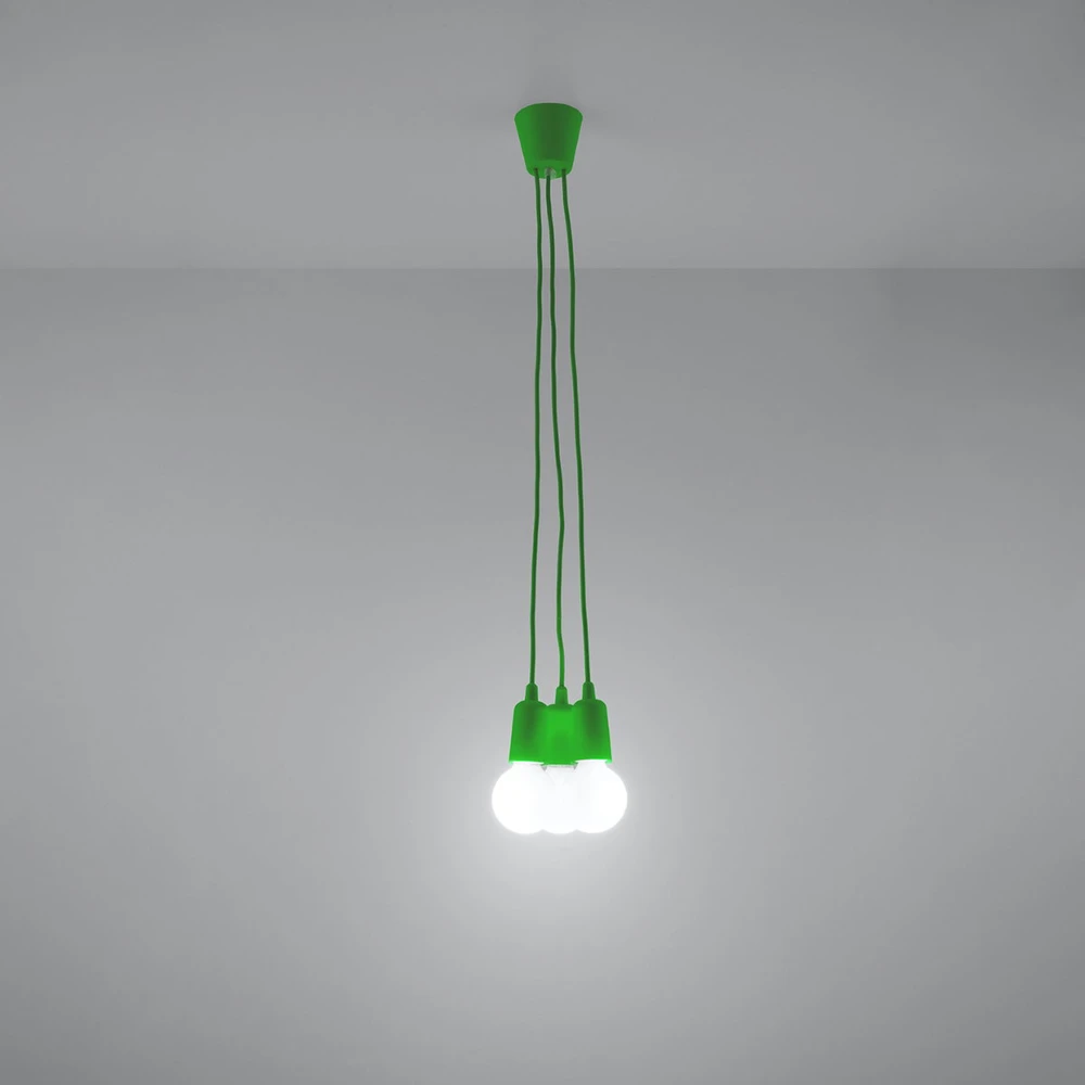 Sollux Lighting Pakabinamas šviestuvas DIEGO 3 žalias