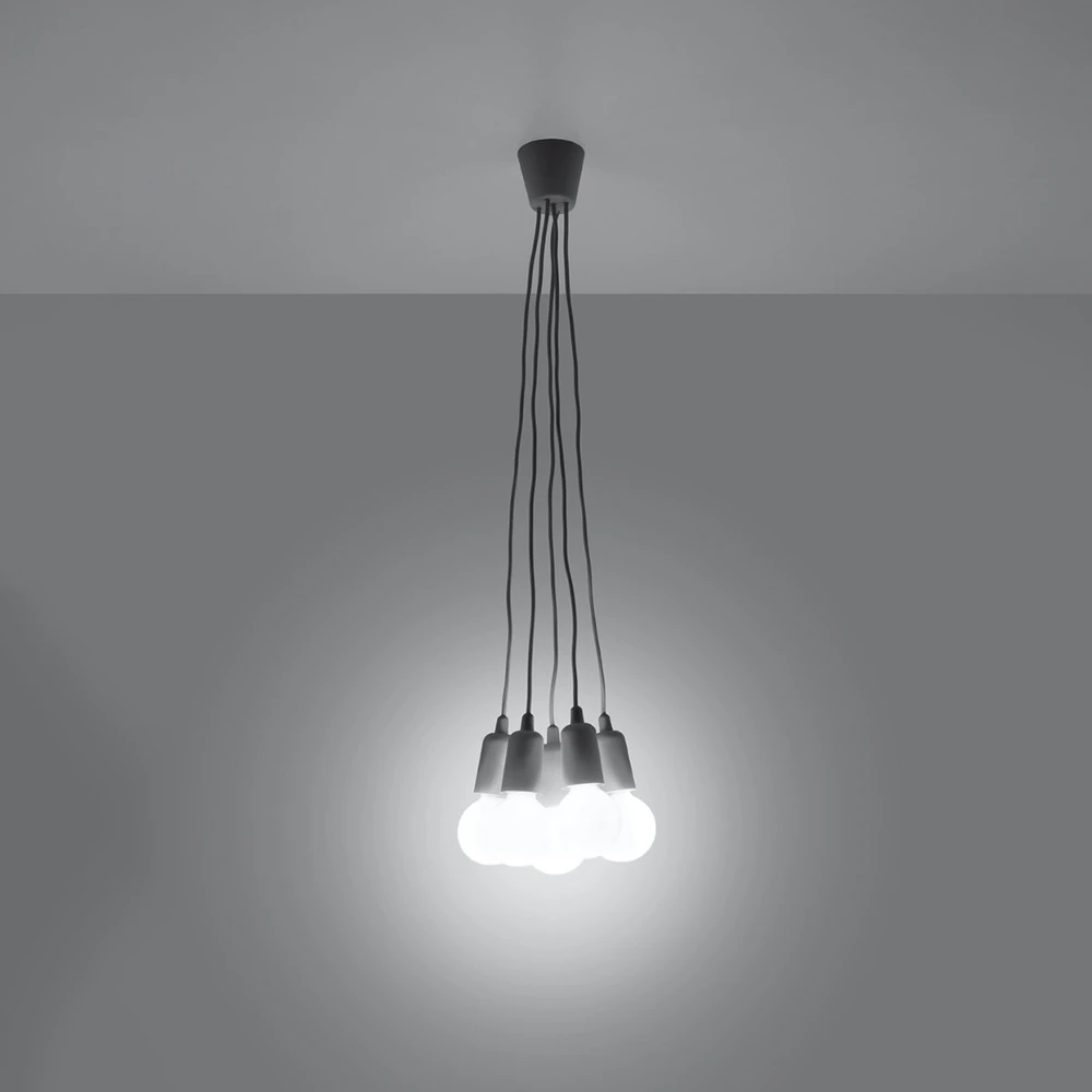 Sollux Lighting Pakabinamas šviestuvas DIEGO 5 pilkas