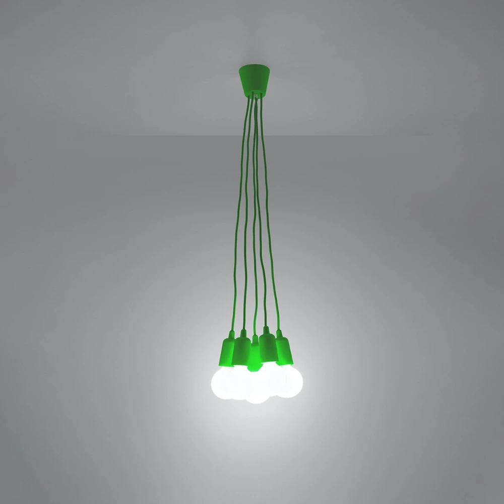 Sollux Lighting Pakabinamas šviestuvas DIEGO 5 žalias