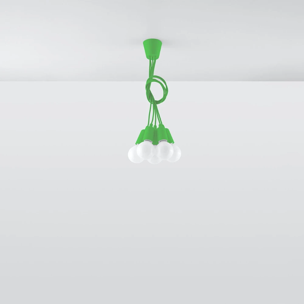 Sollux Lighting Pakabinamas šviestuvas DIEGO 5 žalias