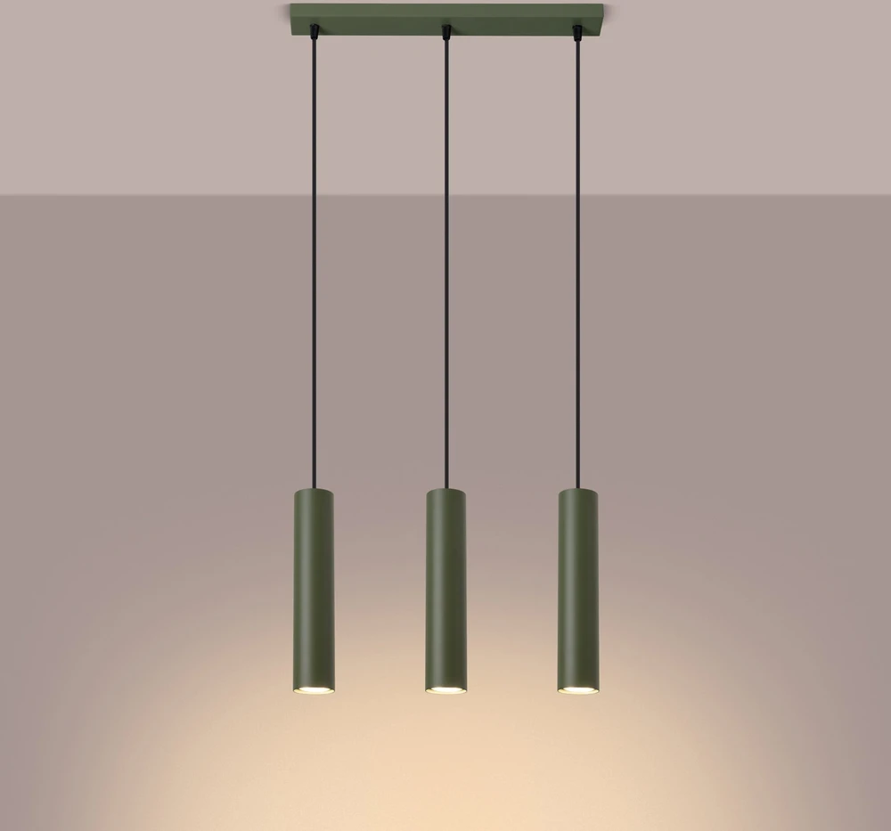 Sollux Lighting Pakabinamas šviestuvas LAGOS 3L alyvuogių žalios spalvos