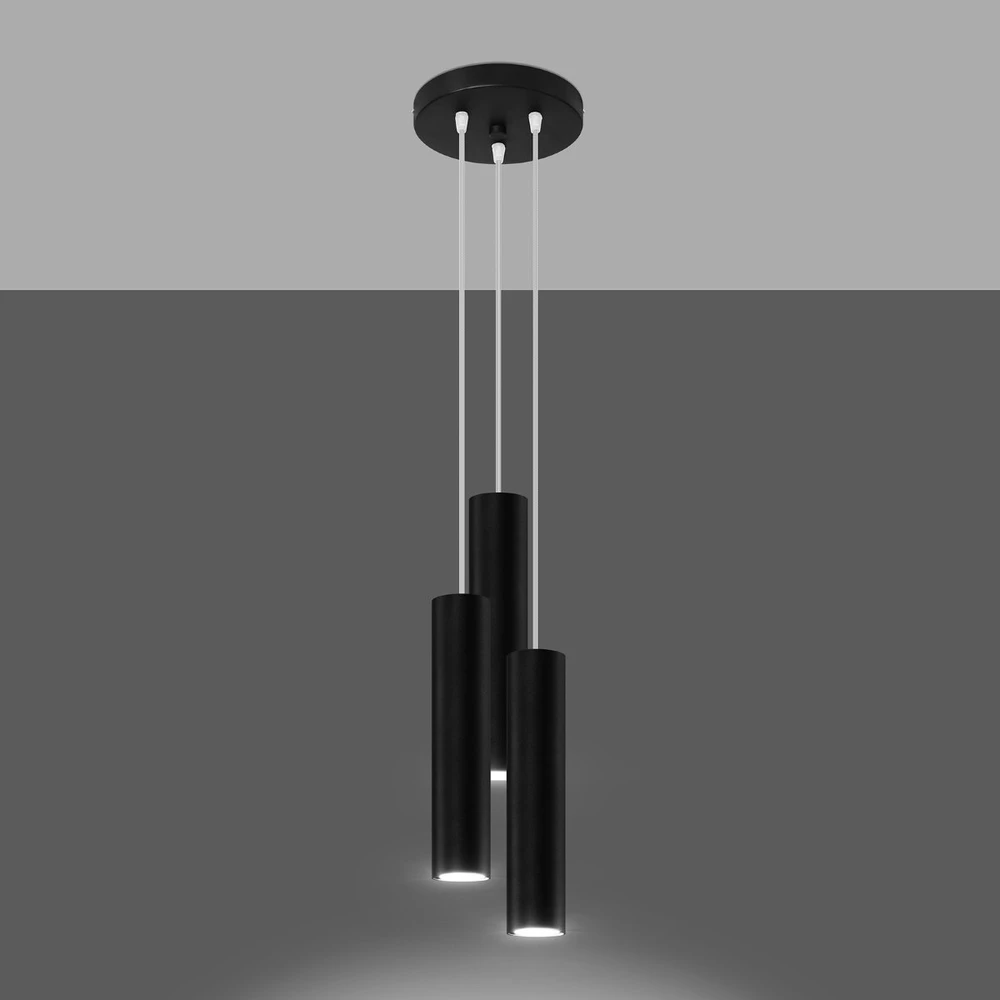 Sollux Lighting Pakabinamas šviestuvas LAGOS 3P juodas