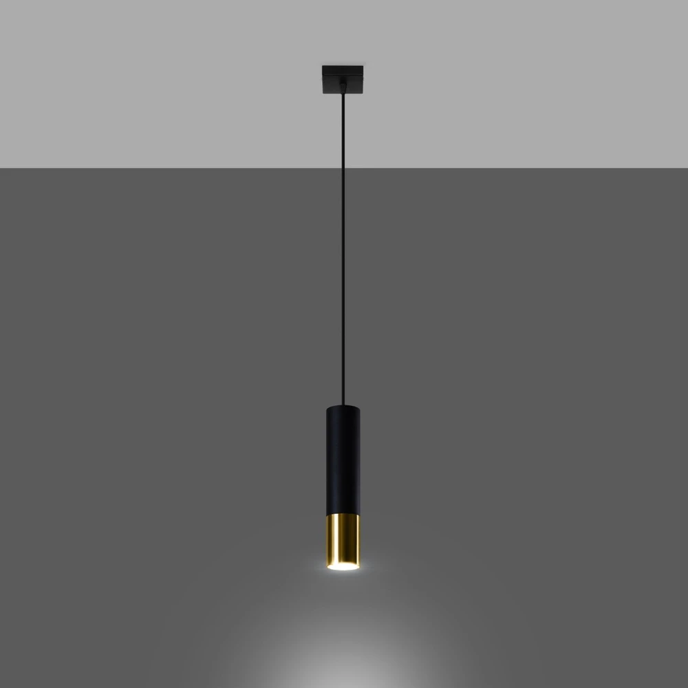 Sollux Lighting Pakabinamas šviestuvas LOOPEZ 1 juodas/auksinis