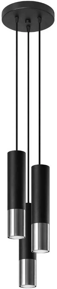 Sollux Lighting Pakabinamas šviestuvas LOOPEZ 3P juodas/chromas