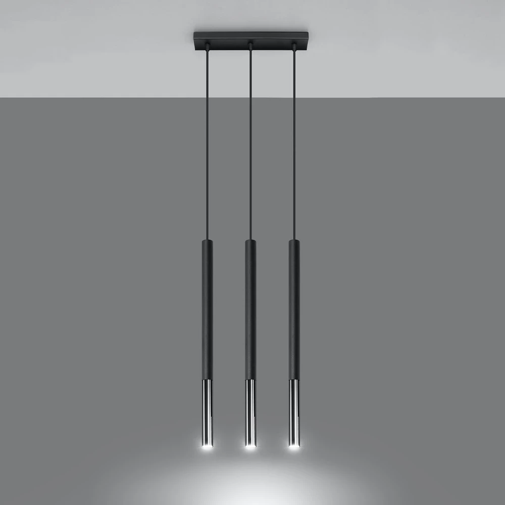 Sollux Lighting Pakabinamas šviestuvas MOZAICA 3L juoda/chromas